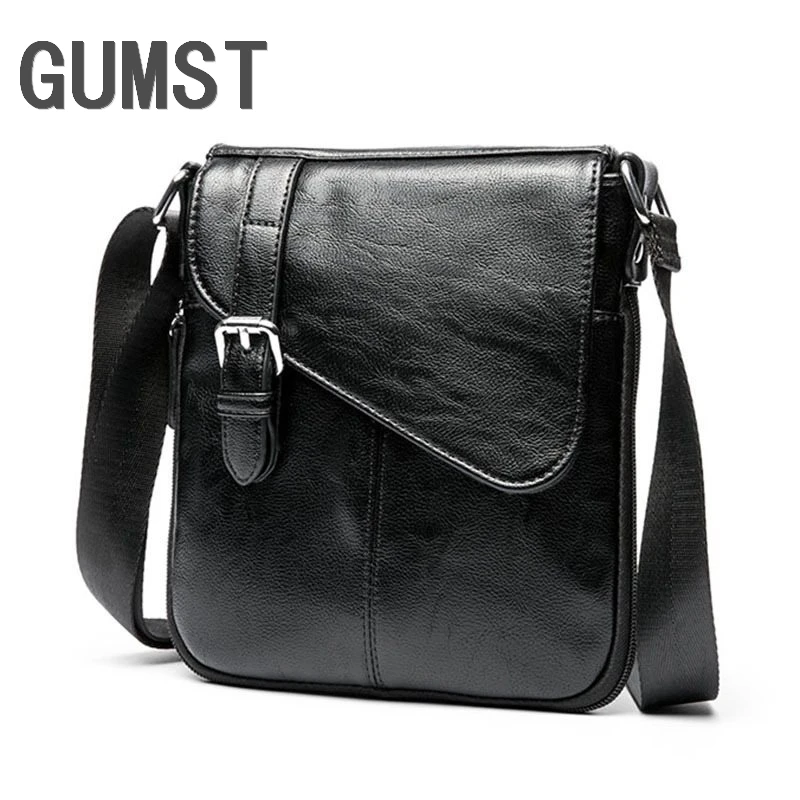 GUMST простой дизайн Классическая мужская дорожная сумка через плечо кожаная
