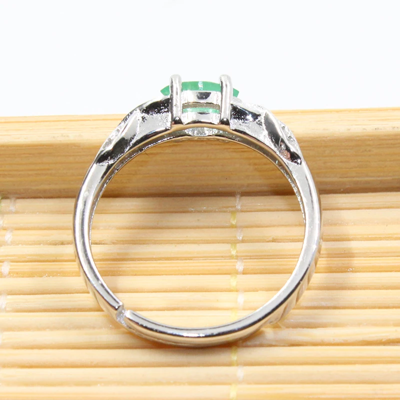 Женское кольцо из серебра с изумрудом 3 х6 мм|ring 3|ring fashionring sterling |