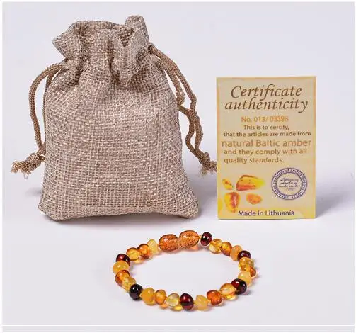 

Ambar Teething Bracelets Handmade Original Jewelry Baltic Ambar Beads for Baby Adults Women custom sizes