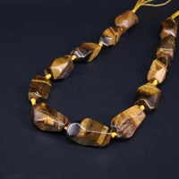 15 5strand natural tigers eye freeform faceted nugget loose beadsraw yellow gems stone cut nugget pendants jewelry making