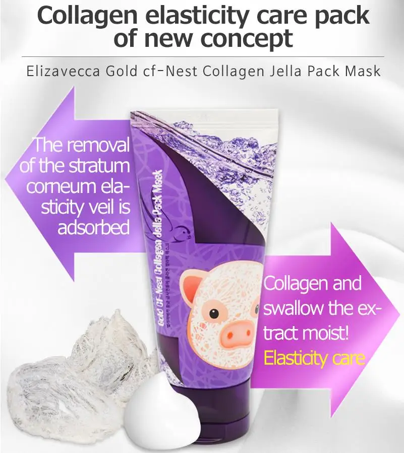 Elizavecca Gold Cf-Nest коллагеновая Jella упаковка маска 80 мл маска для лица увлажняющая Масляная маска для удаления омертвевшей кожи и черных точек маска для лица