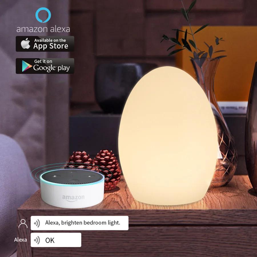 Touch Control Wifi Smart Light Egg Colorful RGB USB Led Night IP65 Waterproof Table Lamp for Home and Living Room | Освещение