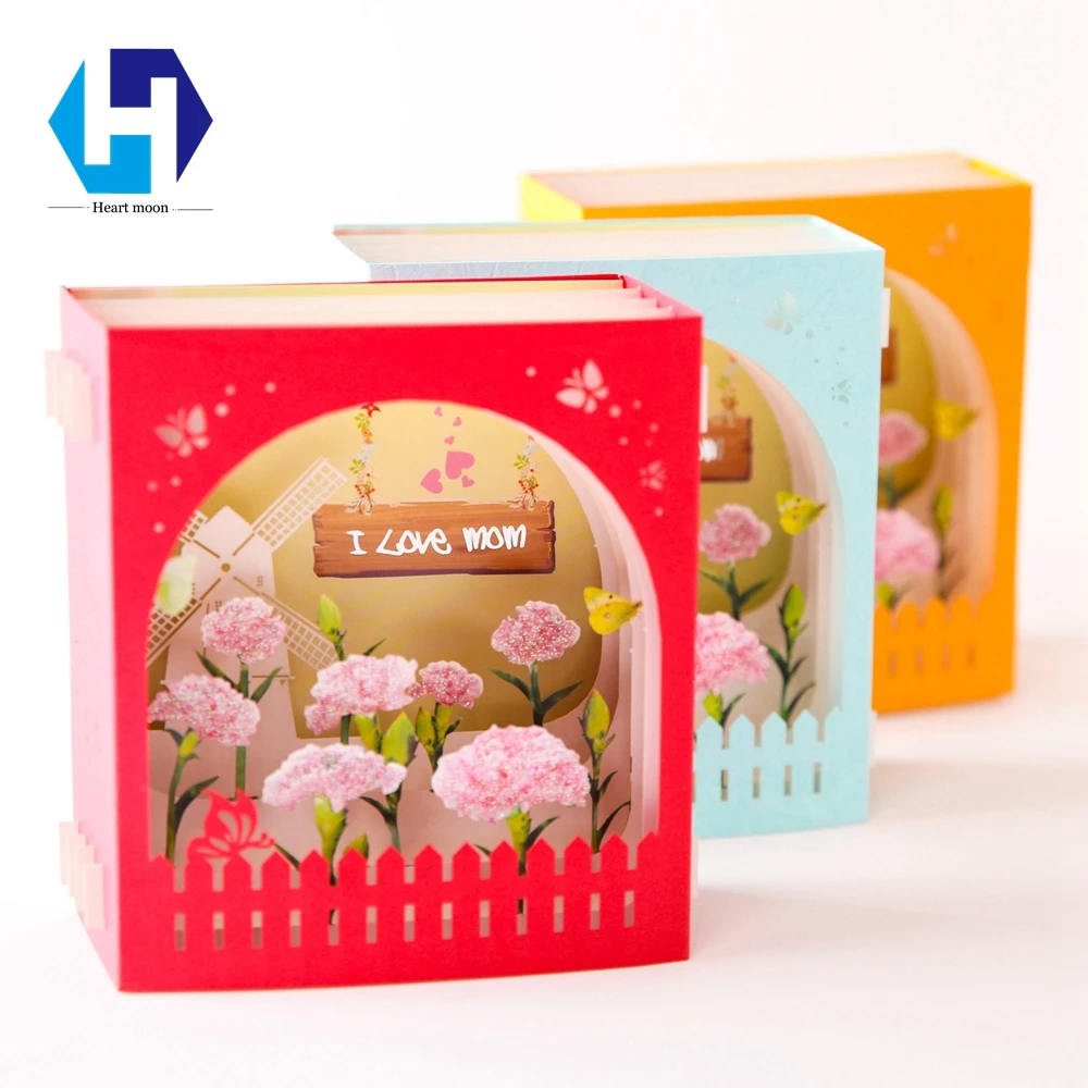 День матери открытки спасибо 3D Бумага с точными вырезами Pop UP подарки ручной