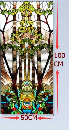 50cm by 100cm Церковная цветная матовая оконная пленка, декоративная витражная наклейка, самоклеющаяся или статическая пленка, может сделать индивидуальный размер 50x100 см/шт - Цвет: 50cm by 100cm