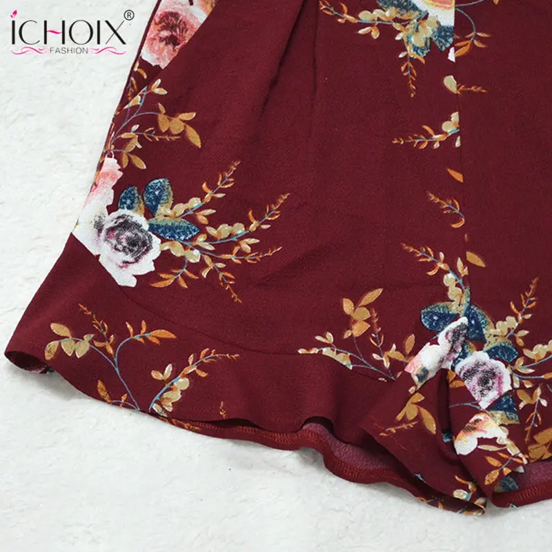 Летние Повседневное Цветочный принт шорты широкие брюки многоцветный