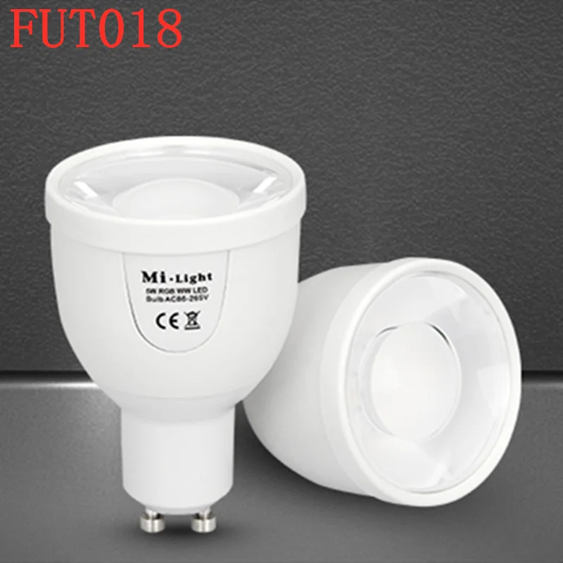 MiLight 2 4 ГГц FUT018 series 5 Вт GU10 умные регулируемые 86-265 V RGBCW RGBWW светодиодный лампа свет