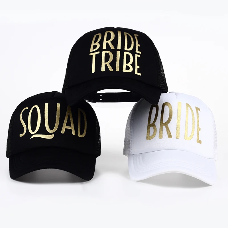 Свадебная бейсболка для невесты с золотым принтом сетчатая шляпа женская