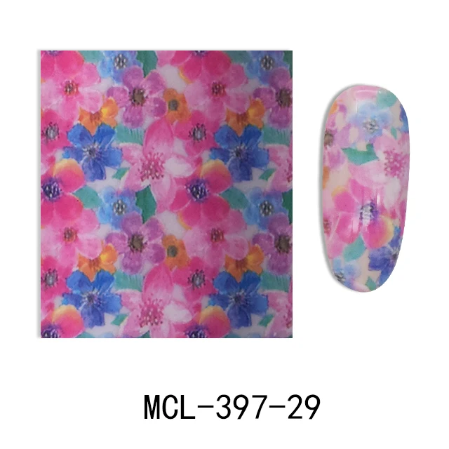 MCL-397-29 5 шил/лот 4*100 см Фольга для ногтей наклейки-лак 68 дизайнов цветок Передача Фольга для ногтей Переводные картинки слайдеры Маникюр Искусство Инструменты для украшения - Цвет: MCL-397-29