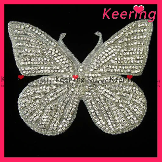 

Rhinestone butterfly applique for garment accessories 50pieces/lot free shipping WRA-045