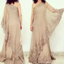 Elegant Lace Applique Mother of the Bride Dresses One Shoulder Chiffon Evening