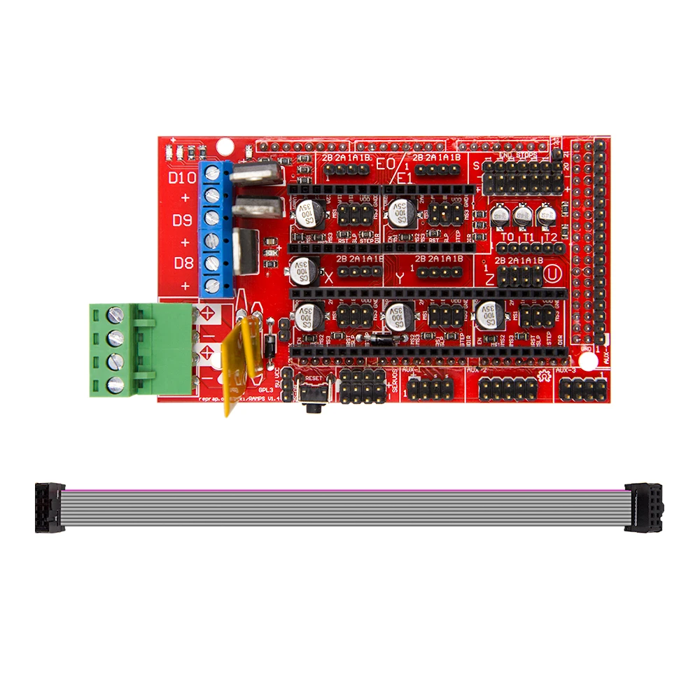 CNC 3d Принтер Комплект для Arduino Mega 2560 R3+ RAMPS 1,4 контроллер+ lcd 12864+ 6 концевой выключатель фиксатор+ 5 A4988 шаговый драйвер
