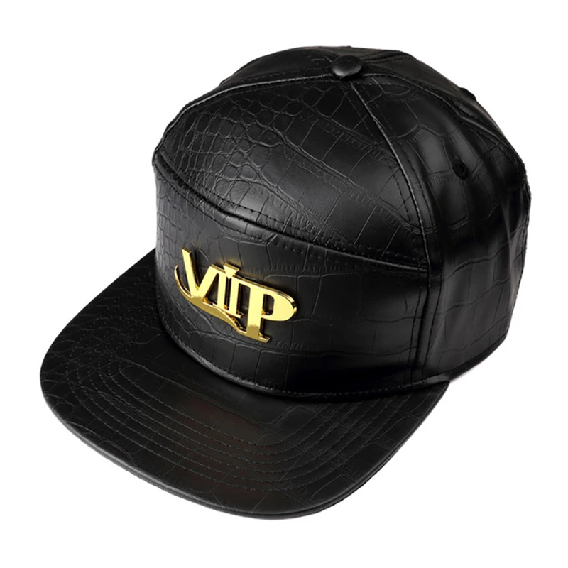 Missfox хип хоп 18k позолоченные Vip буквы плоские поля с крокодиловым узором золотые