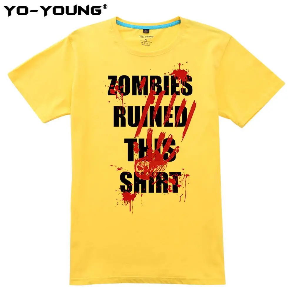 Yo-Young Men Забавные футболки Zombies Ruines эта футболка с принтом 100% хлопок 180 gsm