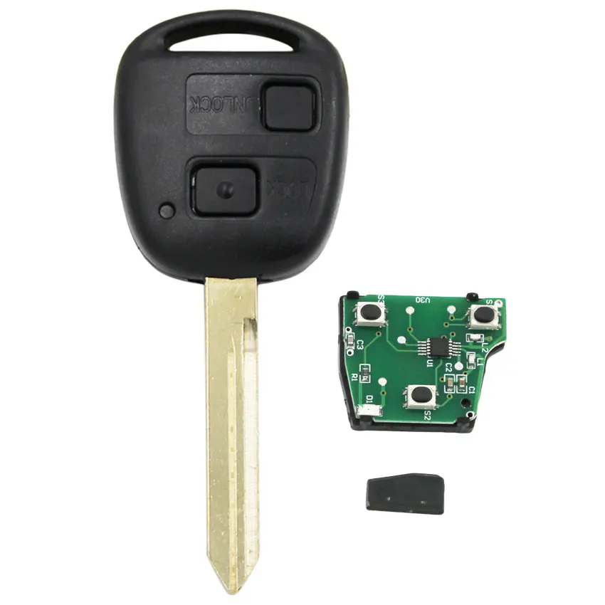 2 кнопки Брелок дистанционного ключа для Toyota RAV4 Corolla Yaris 433 МГц с 4C/4D67 чип внутри TOY47 Uncut Blade