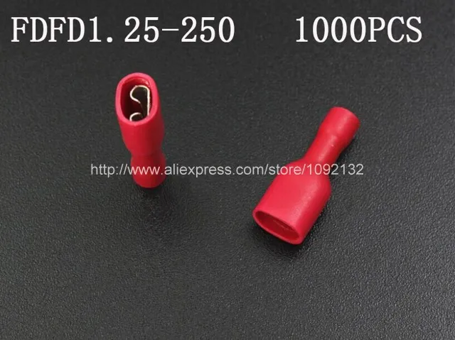 FDFD1.25 250 Женская предварительно Изолированная Клеммная вилка пружинный провод