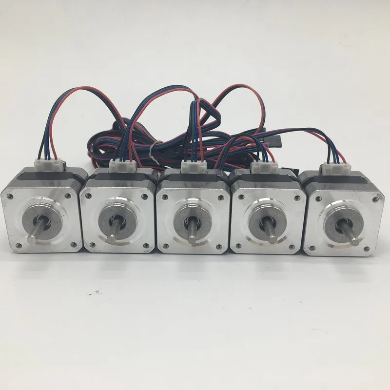 Бесплатная доставка 5 шт. 5X Nema17 28Ncm 40Oz in 12 V 1.3A шаговый мотор 4 свинец для 3D принтеры