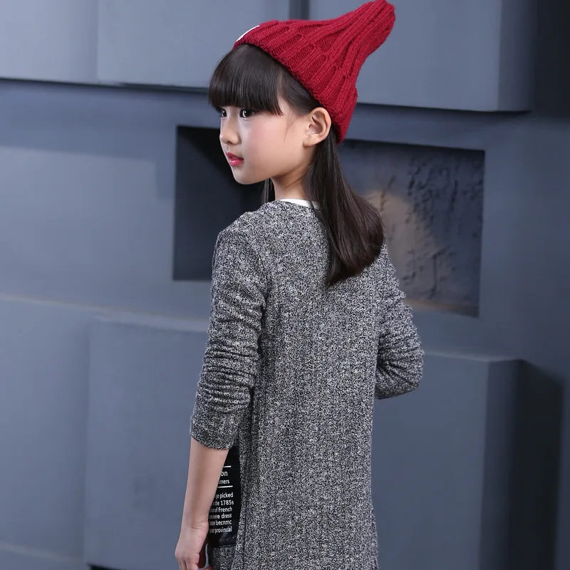 Новинка 2017 года продаж осень модная одежда для девочек вязаный кардиган свитер