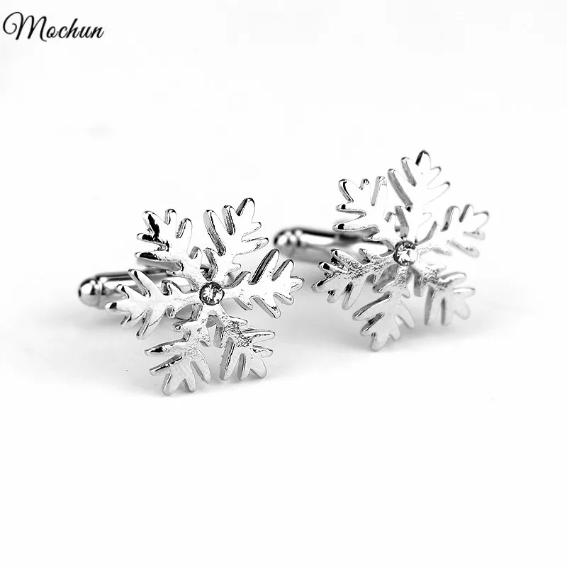 Высококачественные Серебристые запонки MQCHUN в виде снежинок и цветов роскошные
