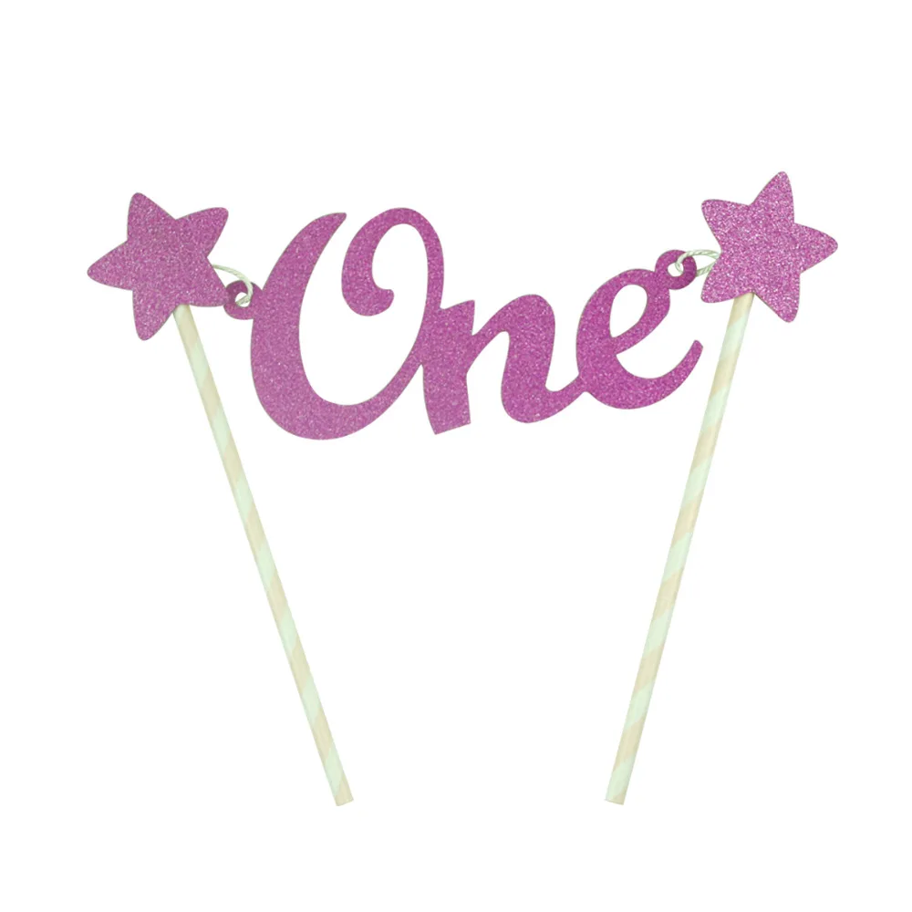 Детский Топпер для торта на 1 й День рождения LAPHIL бумажные соломинки с одной