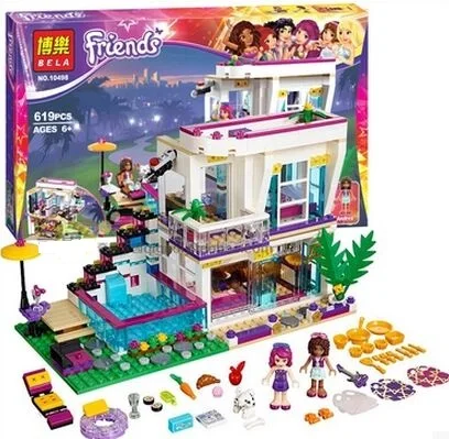 Bela Friends Series Livi's Pop Star House Building Blocks Compatible With LegoNGLY Andrea mini-doll figures Toy 41135 | Игрушки и