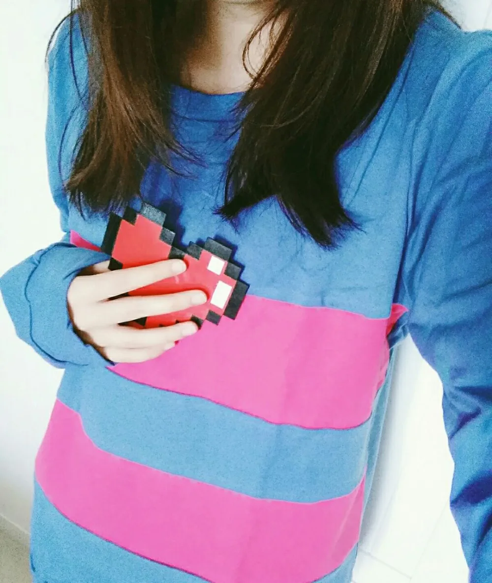 [Сток] девичье сердце игра Undertale Frisk сердце синий пуловер свитер Косплей Топ S-XL горячая распродажа