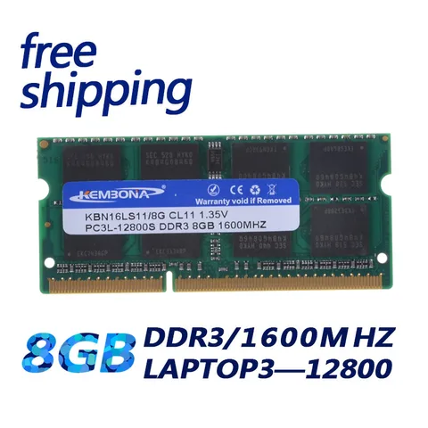 Память KEMBONA для ноутбуков, 100%, DDR3, 8 ГБ, DDR3L, 1600 МГц, 1,35 в, низкое напряжение