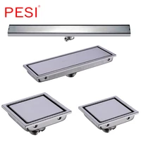 304 Stainless Steel 60 30 15 11cm Linear Anti-odor Long Floor Drain Bathroom Invisible Shower Floor Drain  Wholesale  Polished 
