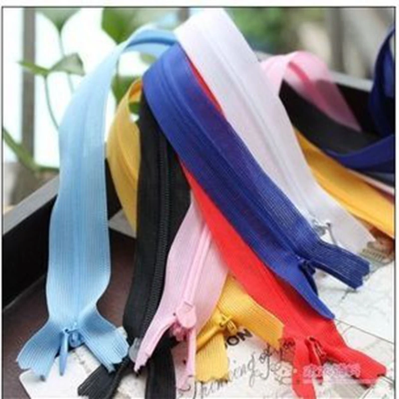 

DCTAL 3# Nylon Invisible Zipper 55- 60cm Closed End Zipper 100 pcs lot DIY Clothes Sewing Tools Garment Accessories 22-24 Inch