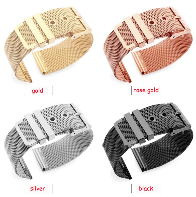 Нержавеющая сталь сетки Ремешки для наручных часов Apple Watch 1/2/3/4/5 38-40/42-44 мм ремешок для часов с разъемом для наручных часов Iwatch, ремешок Аксессуары для часов