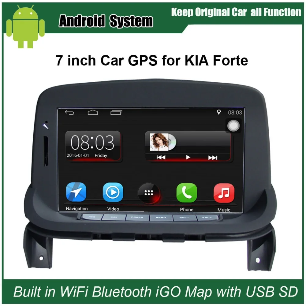 

Upgraded Original Android 7.1 Car Radio Player Suit to KIA Forte Car Video Player Built in WiFi GPS Navigation Bluetooth