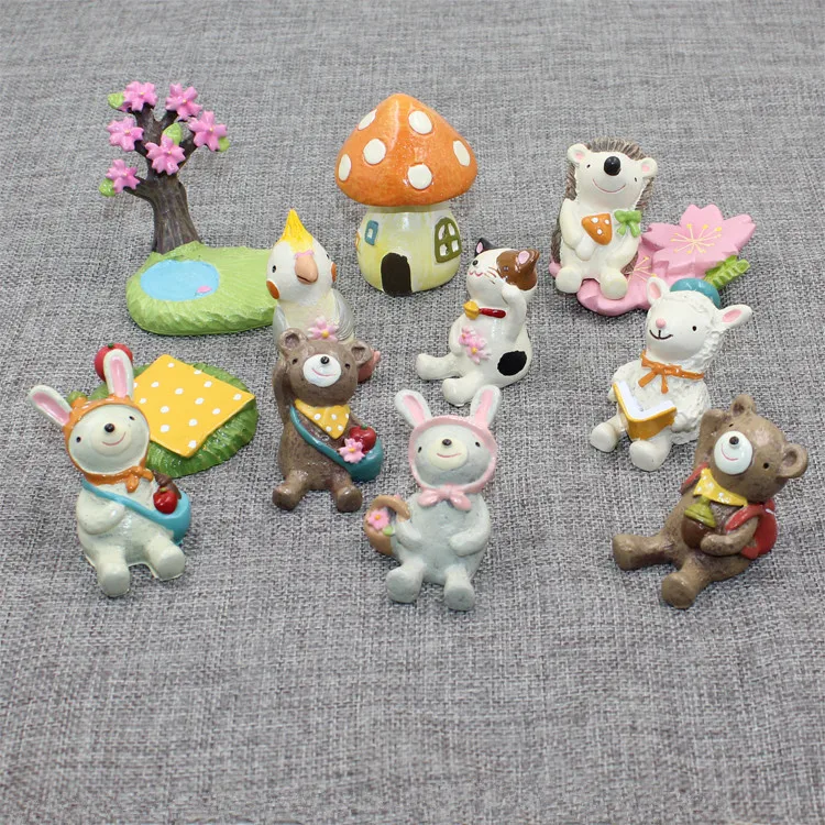 Новый zakka продукты Маленький Кролик Медведь серии изделия из смолы сцена