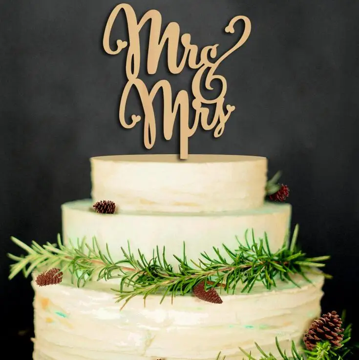Свадебные украшения для вечеринки маленькие сердца Mr & Mrs деревянные палочки