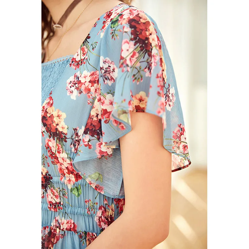 Женское кружевное платье ARTKA романтичное шифоновое с рукавом бабочкой и