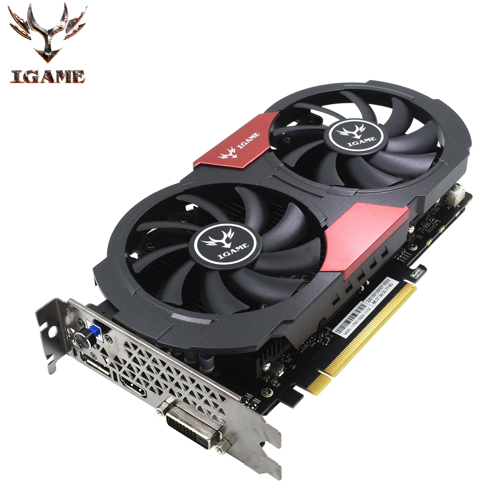 Красочные GeForce iGame gtx1050 NVIDIA GPU 2 ГБ GDDR5 игровой mining pci e x16 3.0 ВИДЕО Графика карты DVI + HDMI