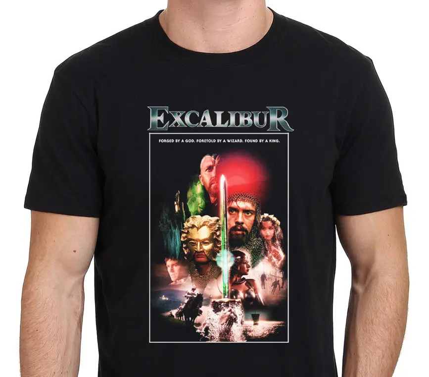 Excalibur Винтаж фильм Легенда короля Артура Футболка мужская Размер: S to 3XL