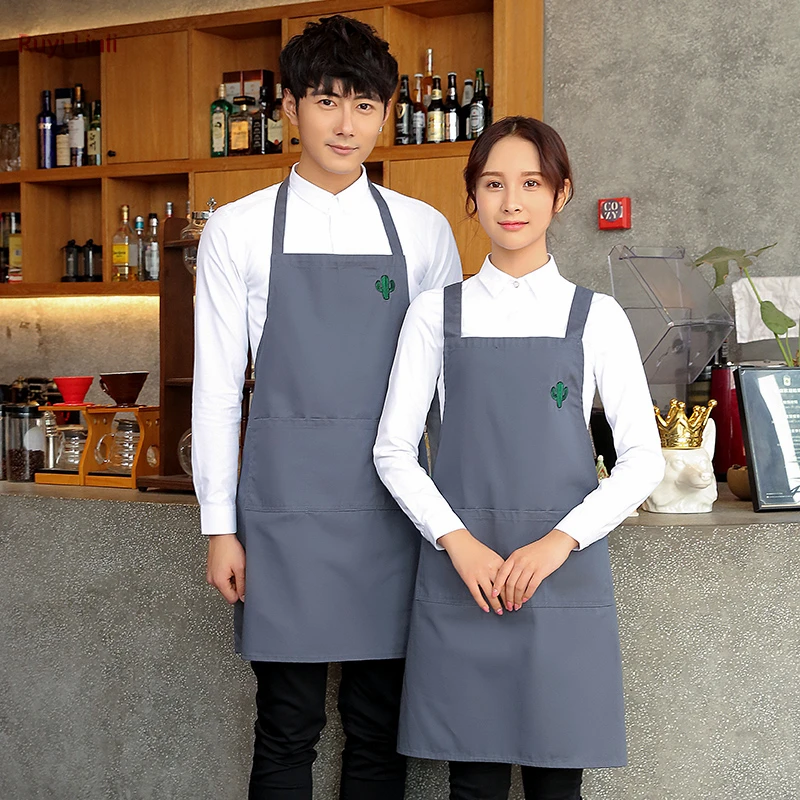 

Fashion apron custom printed LOGO LOGO kitchen cooking apron work clothes for adult women pure cotton cute men