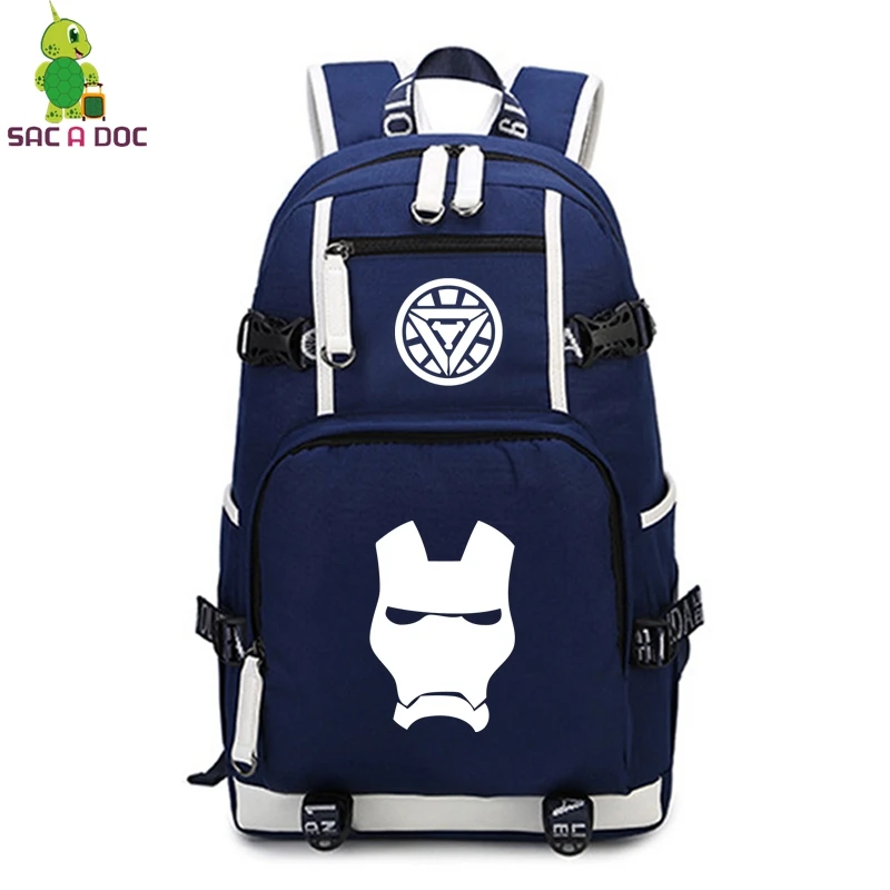 Travel Backpacks Супер герои, рюкзаки, Железный человек, рюкзак для колледжа, Светящийся рюкзак для путешествий, Подростковая школьная сумка, рюкзак для ноутбука, Mochila Escolar - Цвет: Travel Backpacks