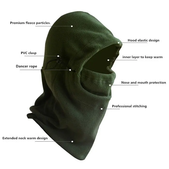 Теплая Флисовая Лыжная Балаклава шапка капюшон велосипедная Ветрозащитная