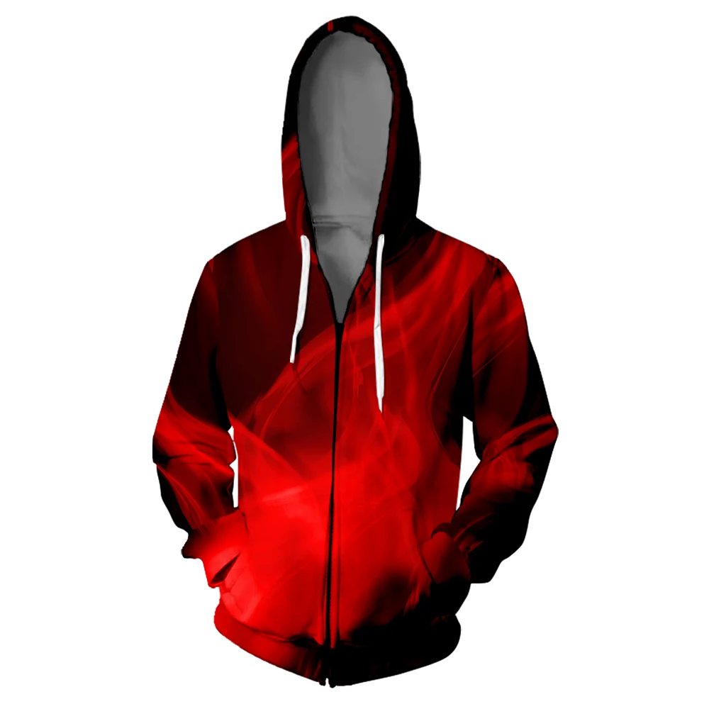WAMNI 3D Print Fire Zipper Hoodie Harajuku High Street Kpop Man Hoodies Sweatshirts 3d Oversize Hip Hop | Мужская одежда