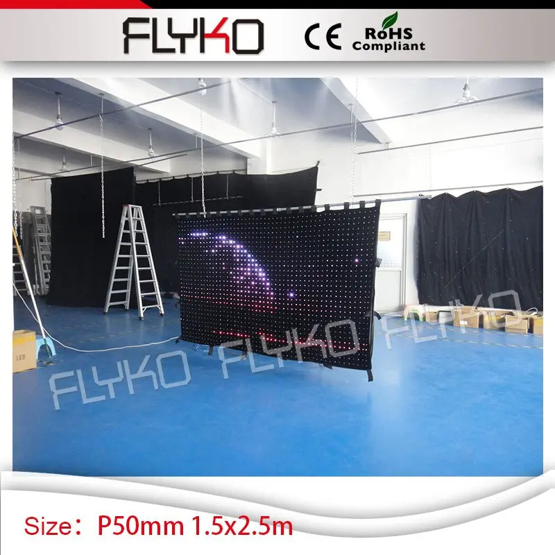 P5cm 1 5*2 5 m фонарик led ткань Клуб Стенд видео занавес диско шоу фон | Лампы и