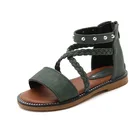 Детские сандалии с заклепками, кожаные пляжные сандалии для девочек, детская летняя обувь, тканевые сандалии принцессы для 3, 4, 5, 6, 7, 8, 9, 10, 11, 12 лет