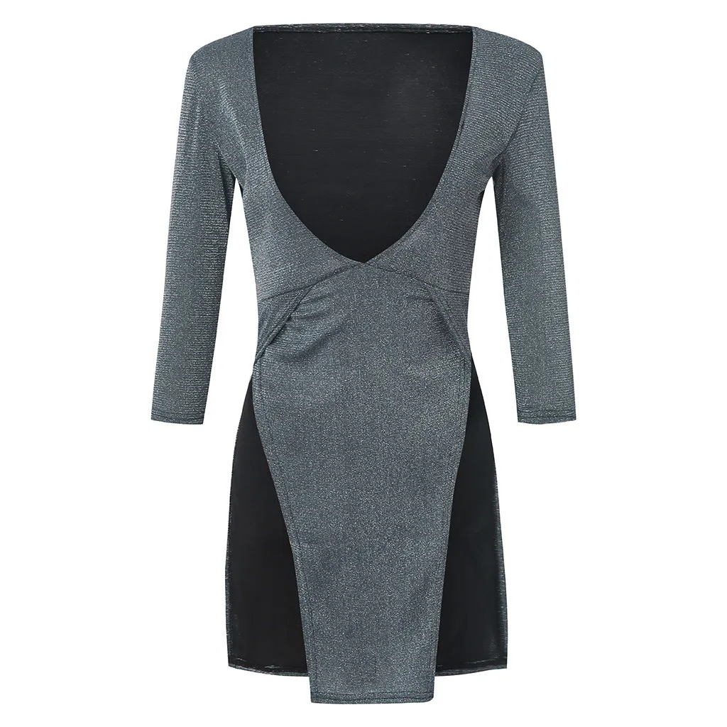 Для женщин Пляжная юбка Сексуальная Глубокий V бинты Bodycon Вечеринка клуб разделение Подол мини платье