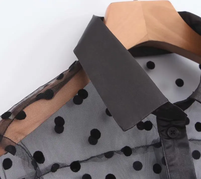 Популярные прозрачные платья в европейском и американском стиле с принтом точек