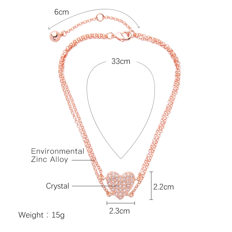Модные брендовые ювелирные изделия ожерелье-чокер с изящным сердцем для женщин