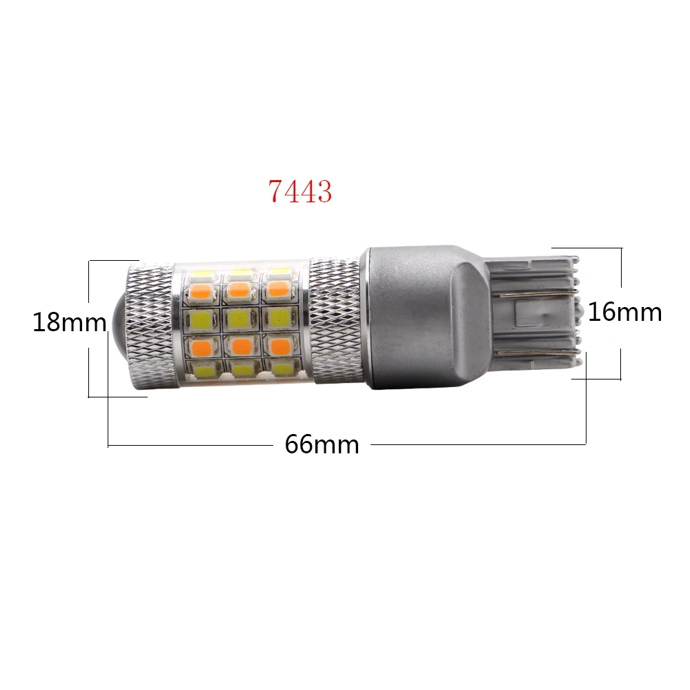 2 шт. T20 P21W 7443 2835 42 SMD светодиодные лампы для автомобиля лампа белого/янтарный