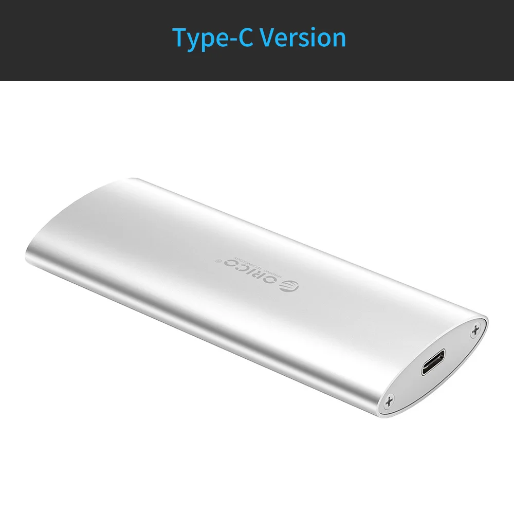 ORICO M.2 B-Key SSD чехол из алюминия M.2 для type-C/USB3.0 SSD Корпус Карта конвертер адаптер внешний HDD коробка для Windows Linux - Цвет: M2D-C3-SV