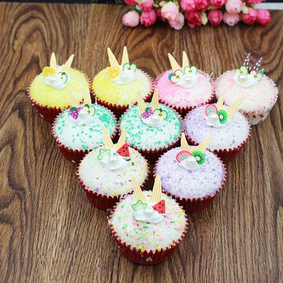 Креативный ПУ имитация фруктовых чашек жемчужный крем маленький магнит на