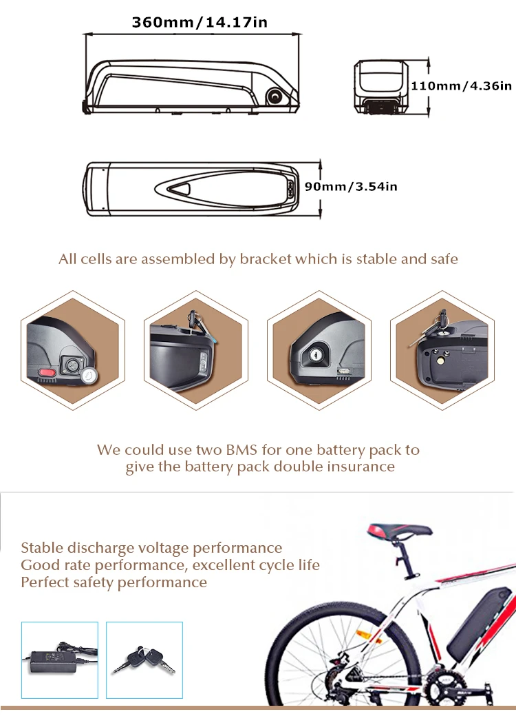 48 В 17AH Hailong EBike литий-ионный Электрический электровелосипед батарея с 30A BMS для 750 Вт BBS02 1000 Вт BBSHD Bafang велосипедный мотор