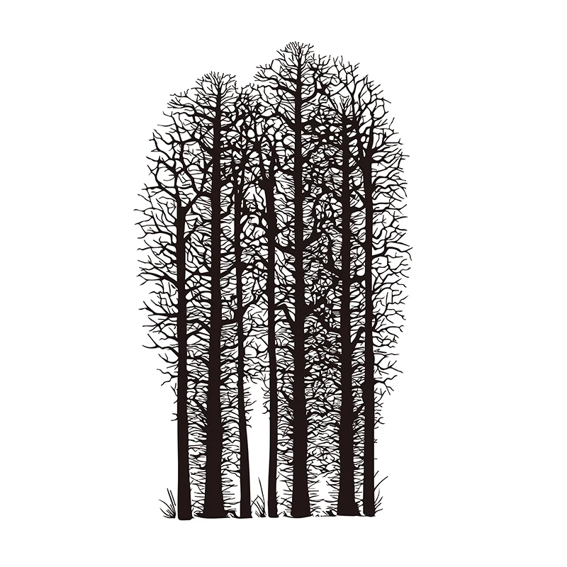 Лесная сцена прозрачный силиконовый штамп/печать для DIY