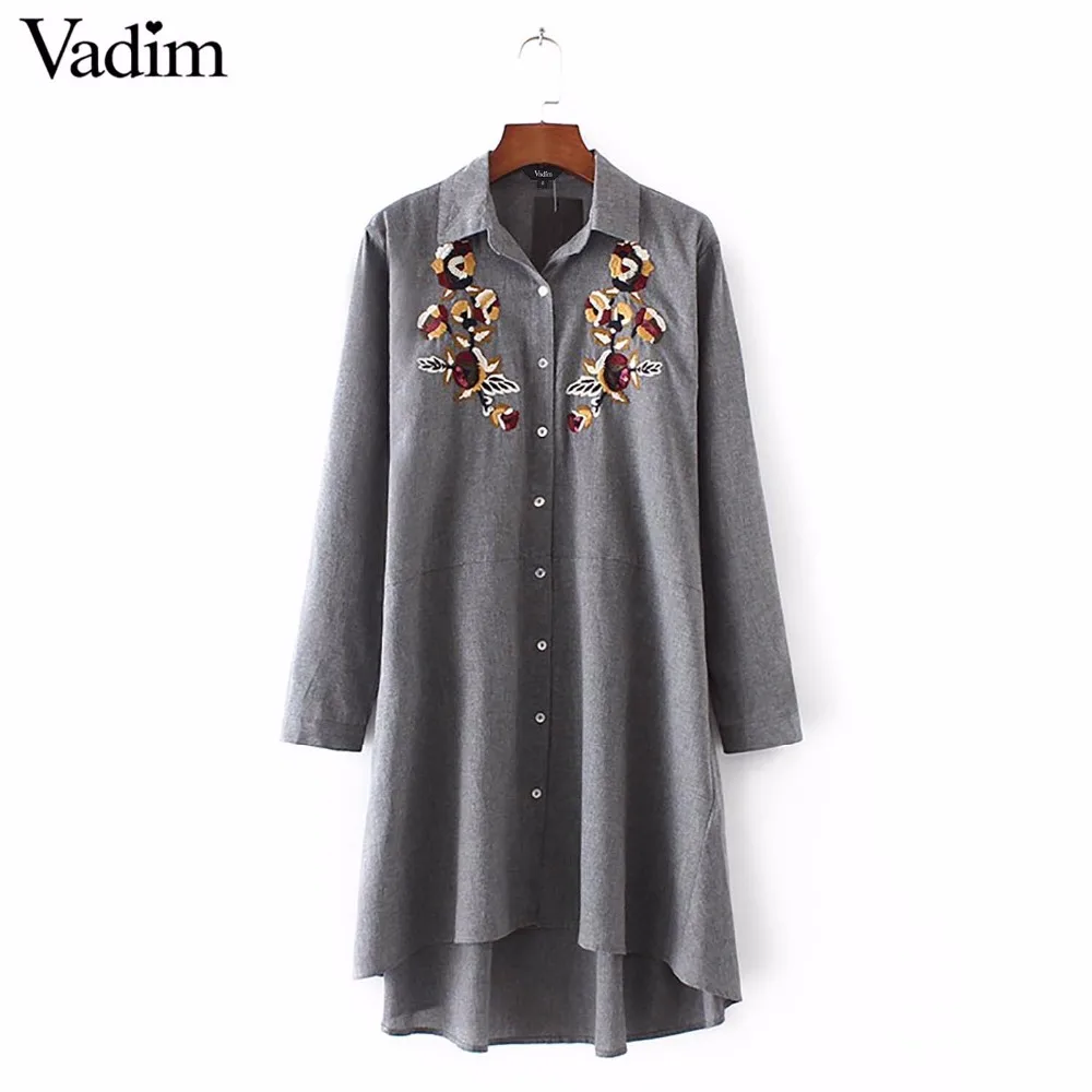 Женская винтажная длинная рубашка с цветочной вышивкой расшитая блестками